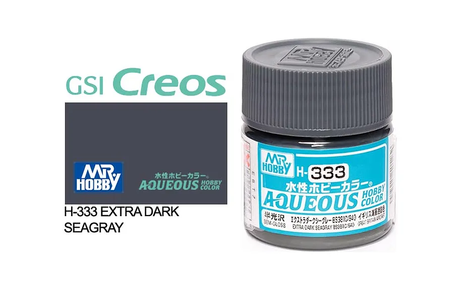 Mr Hobby Aqueous Semi Gloss Dark Sea Grey Acrylic Paint 10ml image 1