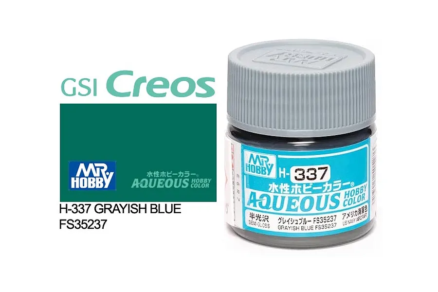 Mr Hobby Aqueous Semi Gloss Greyish Blue Acrylic Paint 10ml image 85718