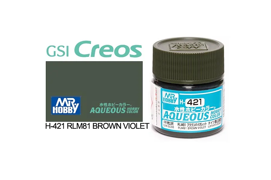 Mr Hobby Aqueous Semi Gloss RLM81 Brown Violet Acrylic Paint 10ml image 85728