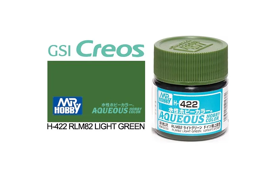 Mr Hobby Aqueous Semi Gloss RLM82 Light Green Acrylic Paint 10ml image 85729
