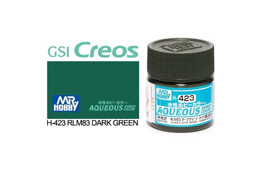 Mr Hobby Aqueous Semi Gloss RLM83 Dark Green Acrylic Paint 10ml image 85730