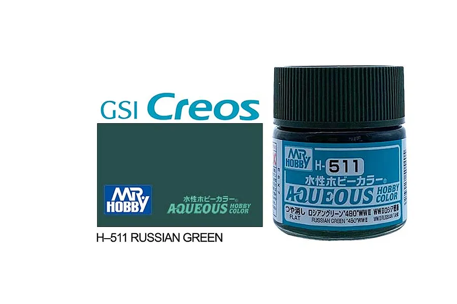 Mr Hobby Aqueous Flat Russian Green 4BO Acrylic Paint 10ml image 85732