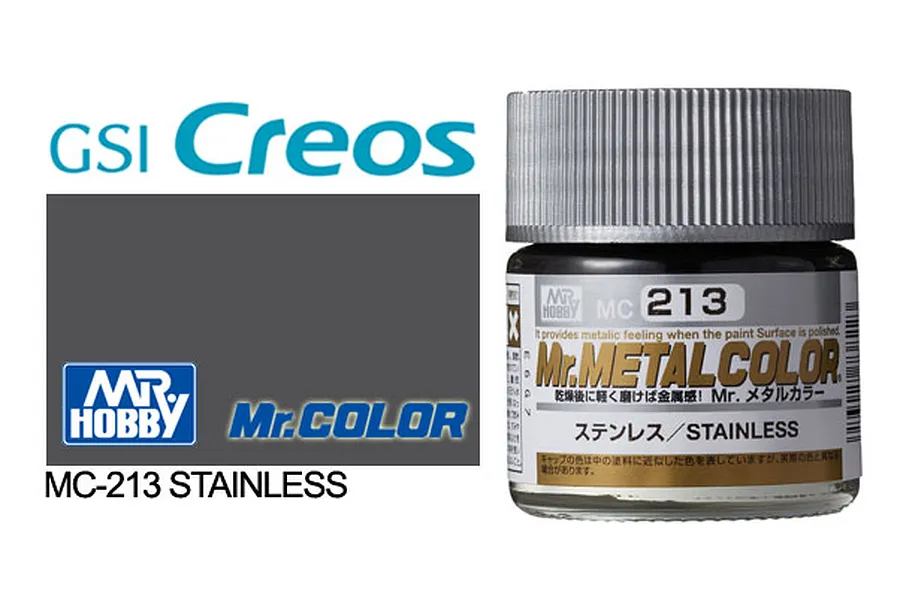Mr Hobby Metal Stainless Rostereistanl Metallic Acrylic Paint 10ml image 1