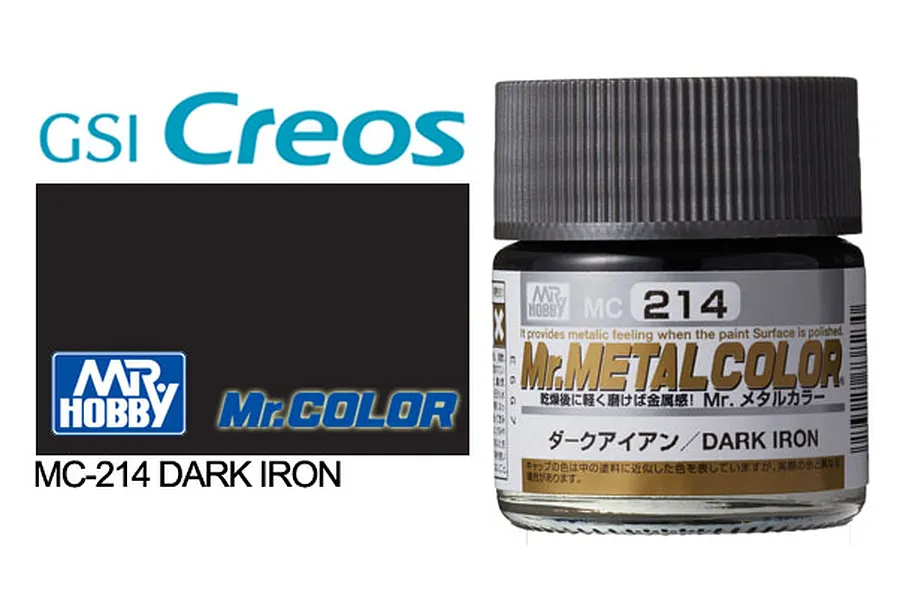 Mr Hobby Metal Dark Iron Metallic Acrylic Paint 10ml image 1