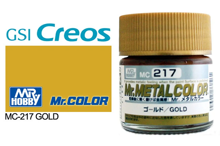Mr Hobby Metal Gold Metallic Acrylic Paint 10ml image 85755