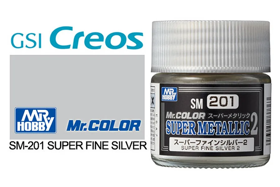 Mr Hobby Superfine Metal Chrome Silver 2 Metallic Paint 10ml image 85763