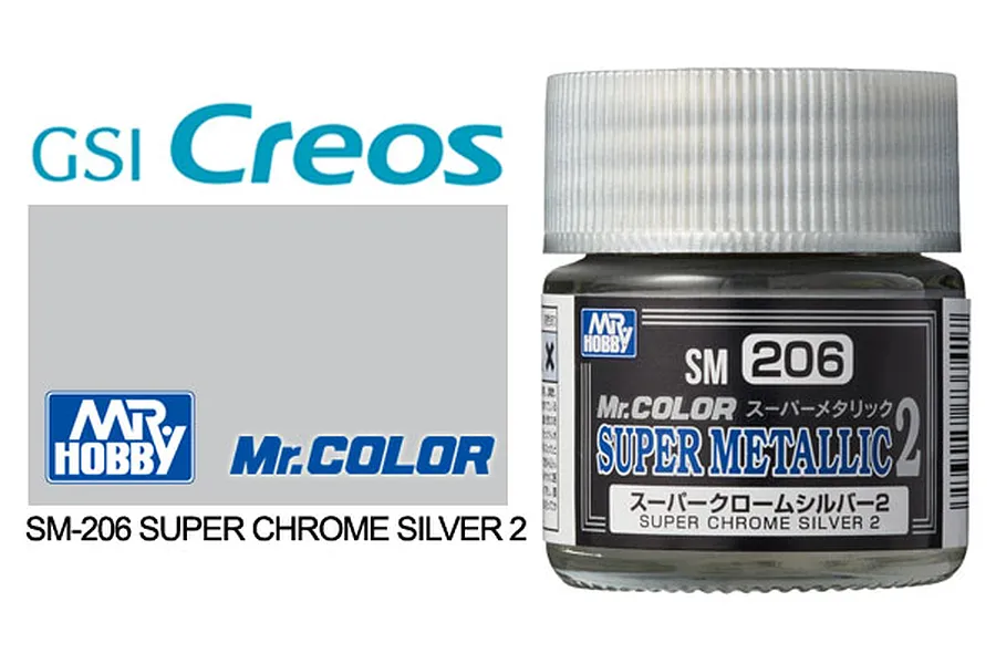 Mr Hobby Super Metal Chrome Silver 2 Metallic Paint 10ml image 85768
