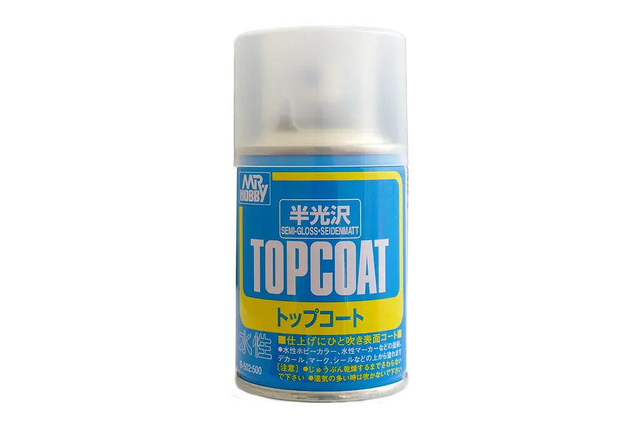 Mr Hobby Topcoat Semi Gloss Clear Spray Paint 88ml image 85782