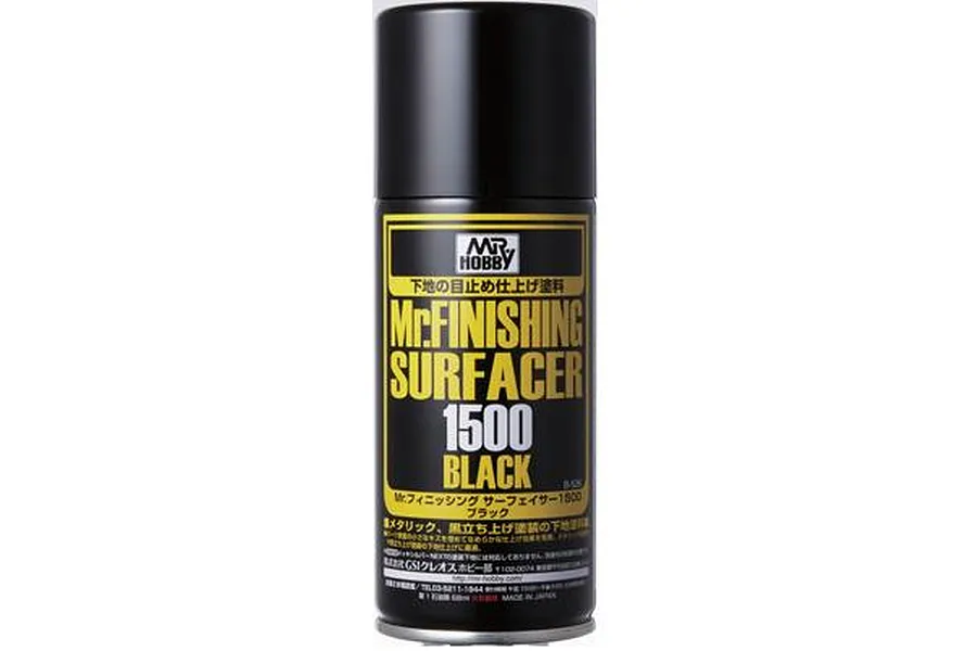 Mr Hobby Black 1500 Base Spray Paint 170ml image 85787
