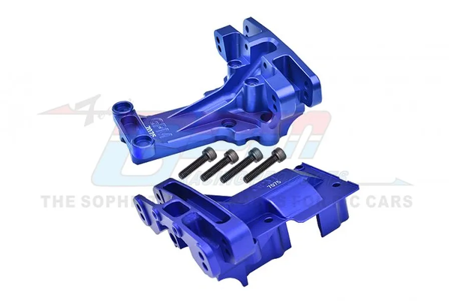 GPM Blue Aluminium Front &amp;amp; Rear Upper Bulkhead Set image 86123