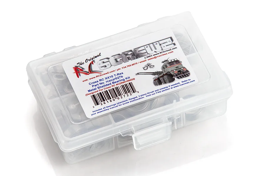 RC Screwz XX10 T-Rex Complete Metal Shielded Bearing Kit image 86240