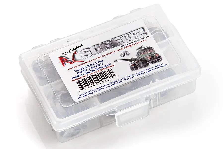RC Screwz XX10 T-Rex Complete Rubber Shielded Bearing Kit image 86241