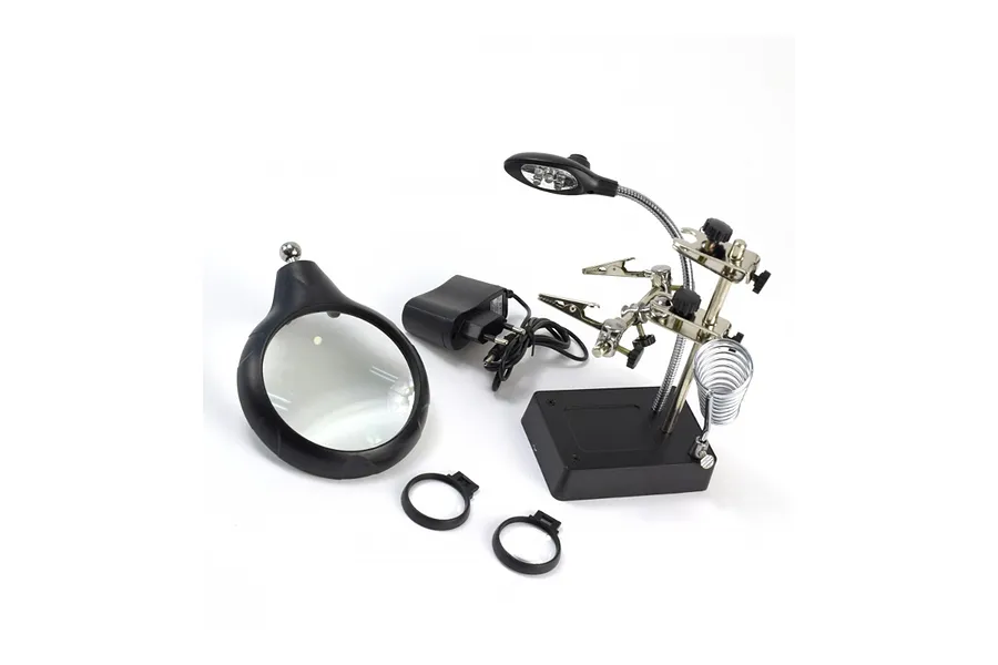 Artesania Latina Third Hand Tool w/ 3 Magnifying Glasses &amp;amp; 5 LED Lights image 86262
