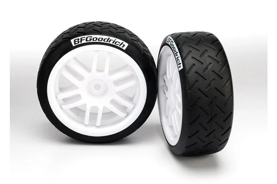 Traxxas 1.9&amp;quot; BFGoodrich Rally Tyres on White Rims - Glued Wheels 2Pcs image 86276