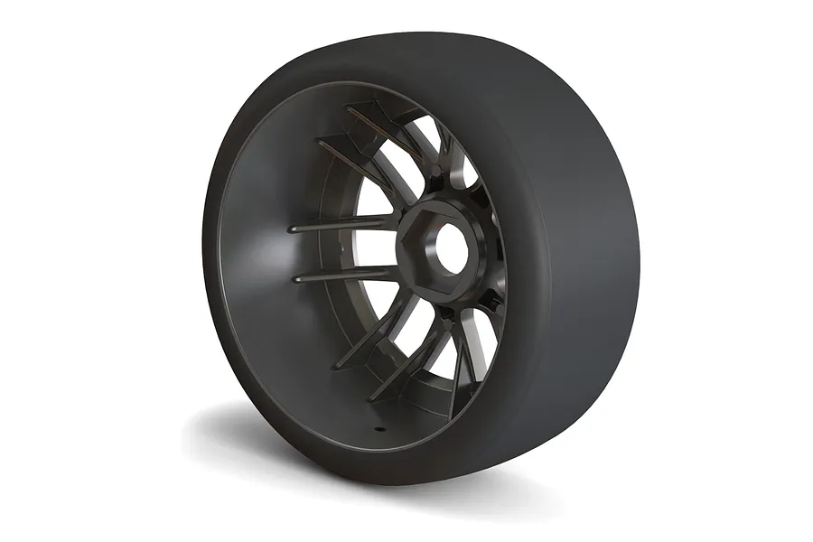 Pro-Line 1/7 Goodyear NASCAR Cup Belted MTD Tyres on Gunmetal Rims - Glued Wheels 2Pcs image 86298