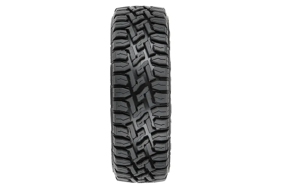 A single Pro-Line 1.9 inch Toyo Open Country R/T G8 rock crawler tyre viewed from the tread side against a white background.