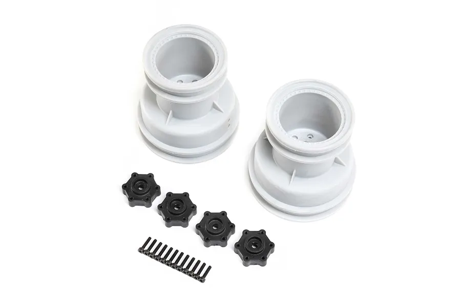 Losi Silver Monster Truck Rims 2Pcs image 86345