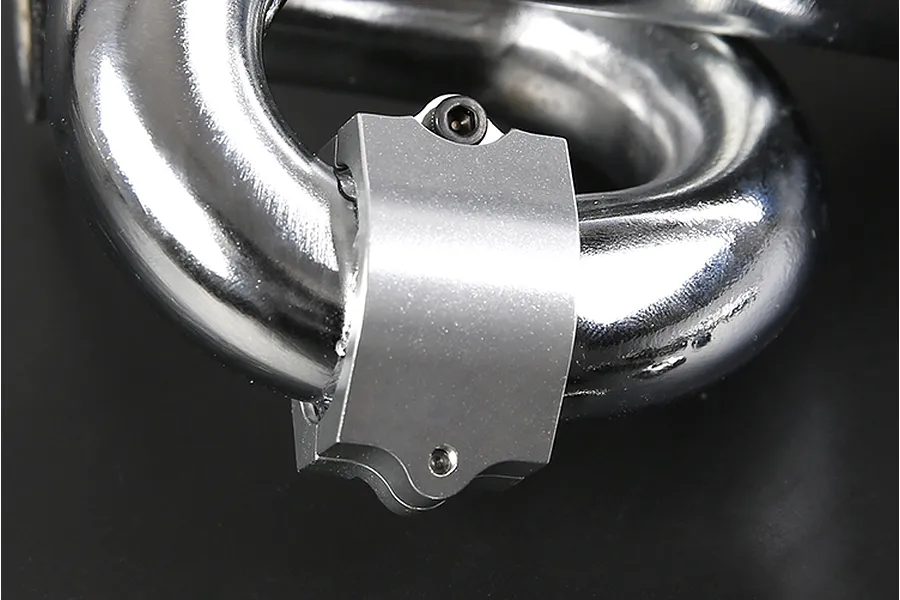 Rovan Chrome Silenced Exhaust w/ Silver Metal Mounted Clamp image 86560
