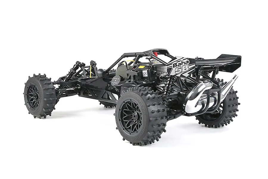 Rovan 4.7/5.5&amp;quot; Spike Front &amp;amp; Rear Tyres on Black Rims - Glued Wheels 4Pcs image 86605