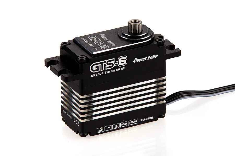 Power HD Black Aluminium GTS-6 Standard 60kg 8.4V HV Waterproof Brushless Metal Geared Servo image 86656