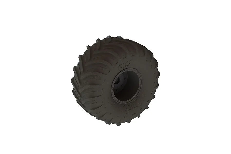 ARRMA 2.3/3.0&amp;quot; dBoots Chevron MT Tyres On Black Rims - Glued Wheels 2Pcs image 86739