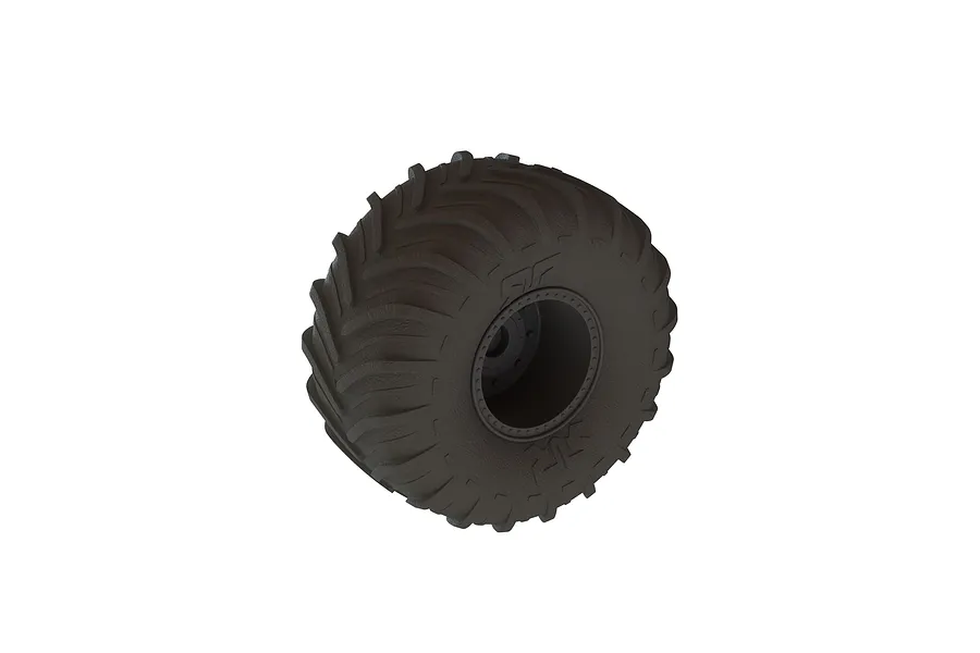ARRMA 2.3/3.0&amp;quot; dBoots Chevron MT Tyres On Black Rims - Glued Wheels 2Pcs image 86740
