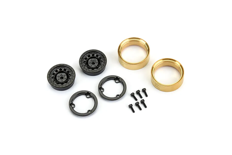 Pro-Line 1.0&amp;quot; Black Brass Rock Shooter Beadlock Rims 2Pcs image 86755
