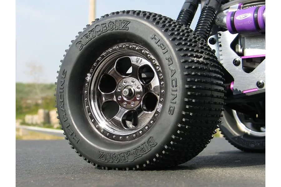 HPI 3.3&amp;quot; Savage 6-Spoke Black Chrome Rims 2Pcs image 8685