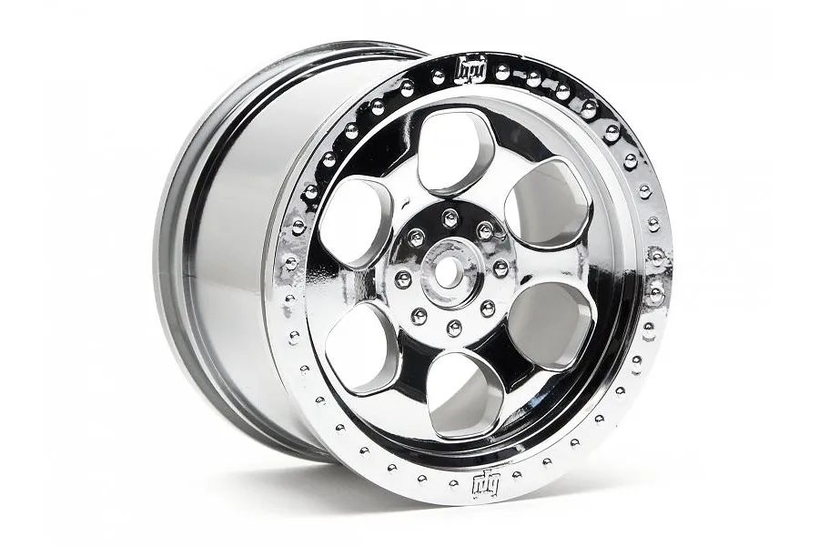 HPI 3.3&amp;quot; Savage 6-Spoke Chrome Rims 2Pcs image 8689