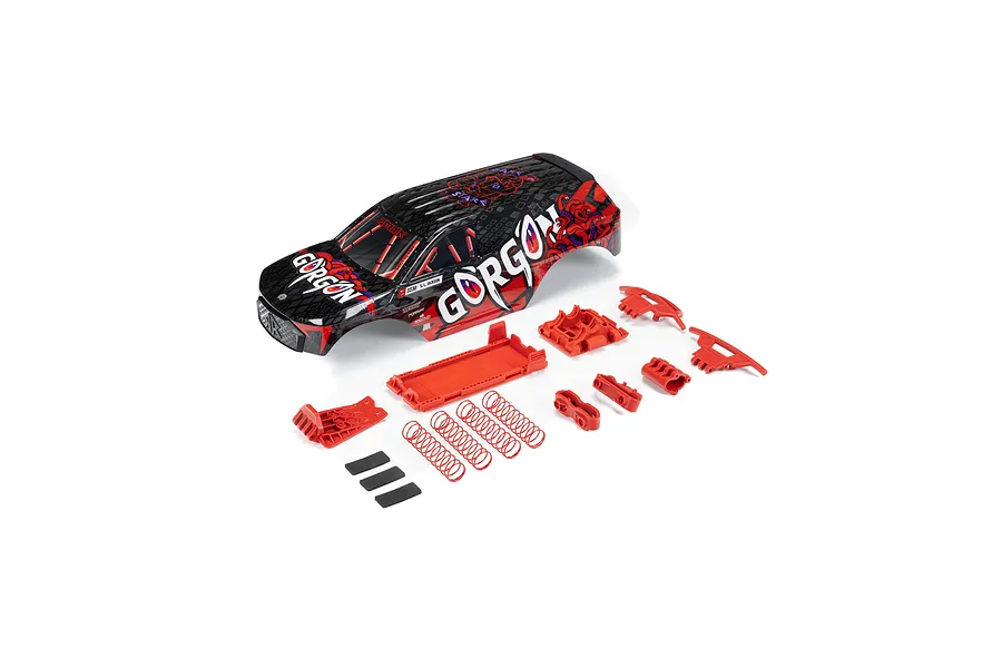 ARRMA 1/10 Gorgon Painted Body Shell Set- Black/Red image 87108