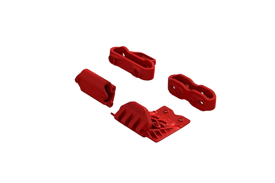 ARRMA Red Bumper Mount &amp;amp; Skid Plate Set image 87125