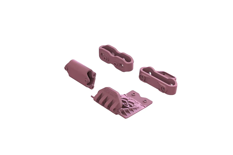 ARRMA Pink Bumper Mount &amp;amp; Skid Plate Set image 87130