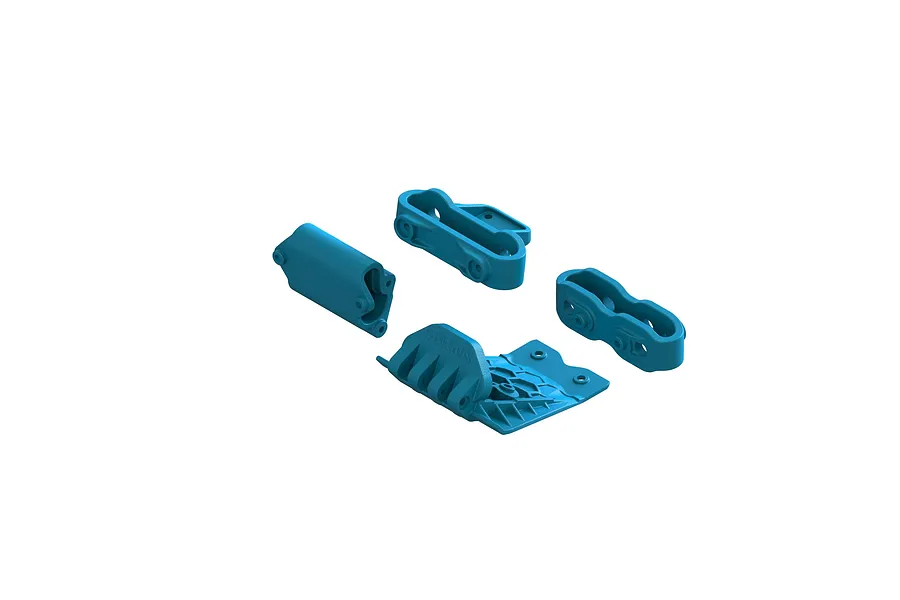 ARRMA Blue Bumper Mount &amp;amp; Skid Plate Set image 87134