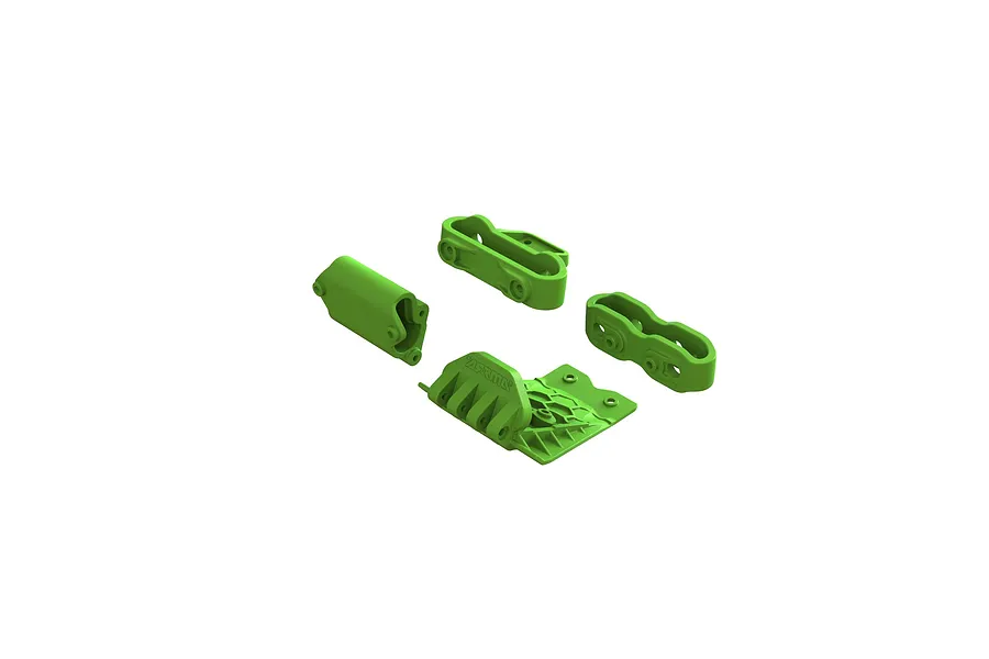ARRMA Green Bumper Mount &amp;amp; Skid Plate Set image 87138