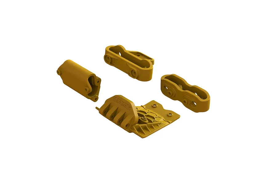 ARRMA Orange Bumper Mount &amp;amp; Skid Plate Set image 87142