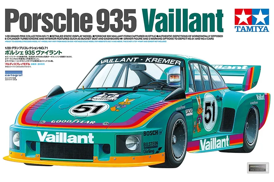 Tamiya 1/20 Porsche 935 Vaillant Model Kit image 87189