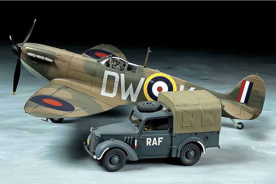 Tamiya 1/48 Supermarine Spitfire Mk.I &amp;amp; Light Utility Car Model Kit image 87197