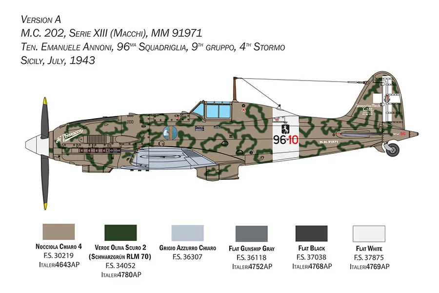 Italeri 1/32 Macchi M.C. 202 Folgore Fighter Model Kit image 87252