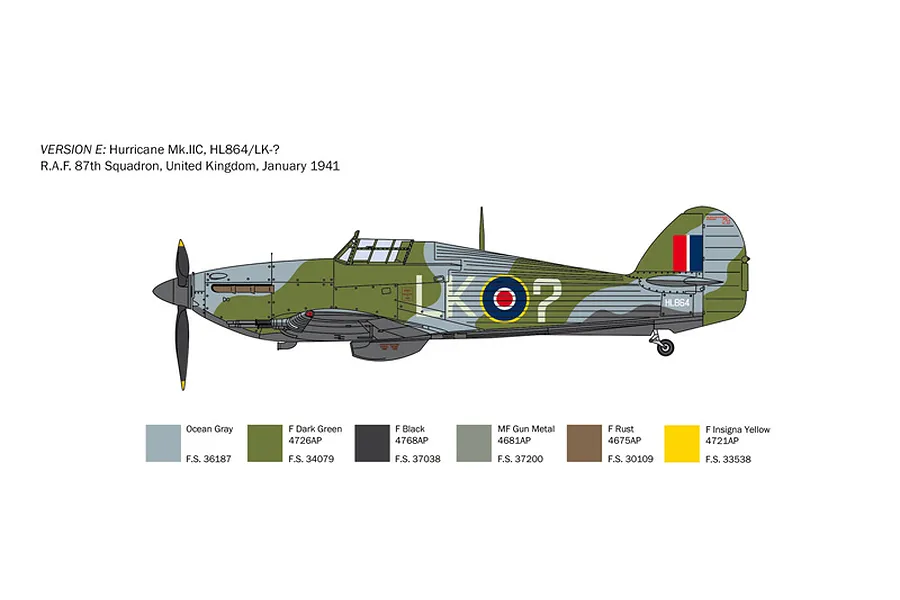 Italeri 1/48 Hawker Hurricane Mk.II C Fighter Model Kit image 4