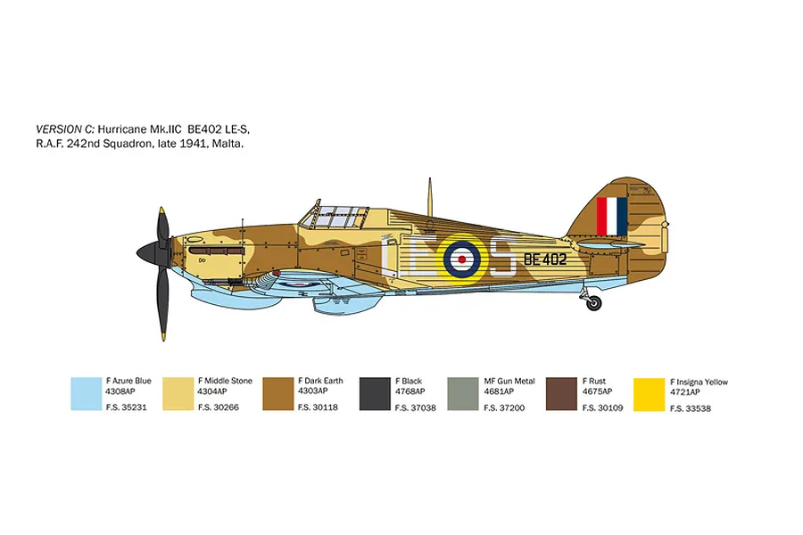 Italeri 1/48 Hawker Hurricane Mk.II C Fighter Model Kit image 5