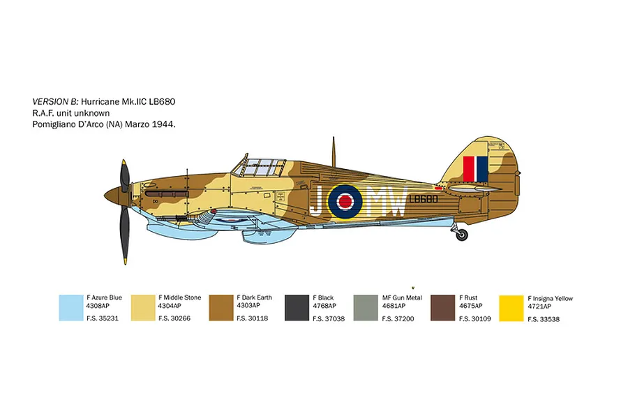 Italeri 1/48 Hawker Hurricane Mk.II C Fighter Model Kit image 8