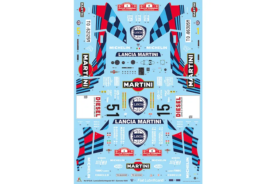 Italeri 1/12 Lancia DELTA 16V HF integrale Sanremo 1989 Model Kit image 87276