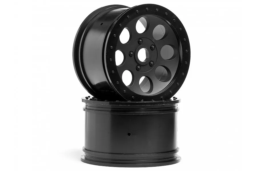 HPI 3.3&amp;quot; Savage Mag-8 Black Rims 2Pcs image 8738