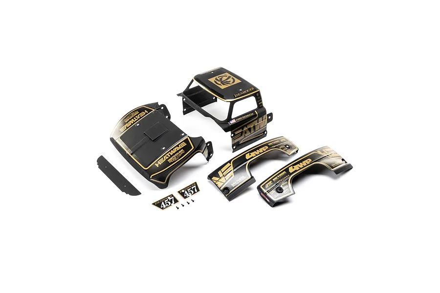 Losi 1/10 Heat Wave F100 Body Shell Set - Black/Gold image 87380