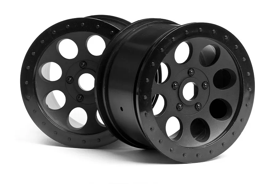 HPI 3.3&amp;quot; Savage Mag-8 Black Rims 2Pcs image 8740