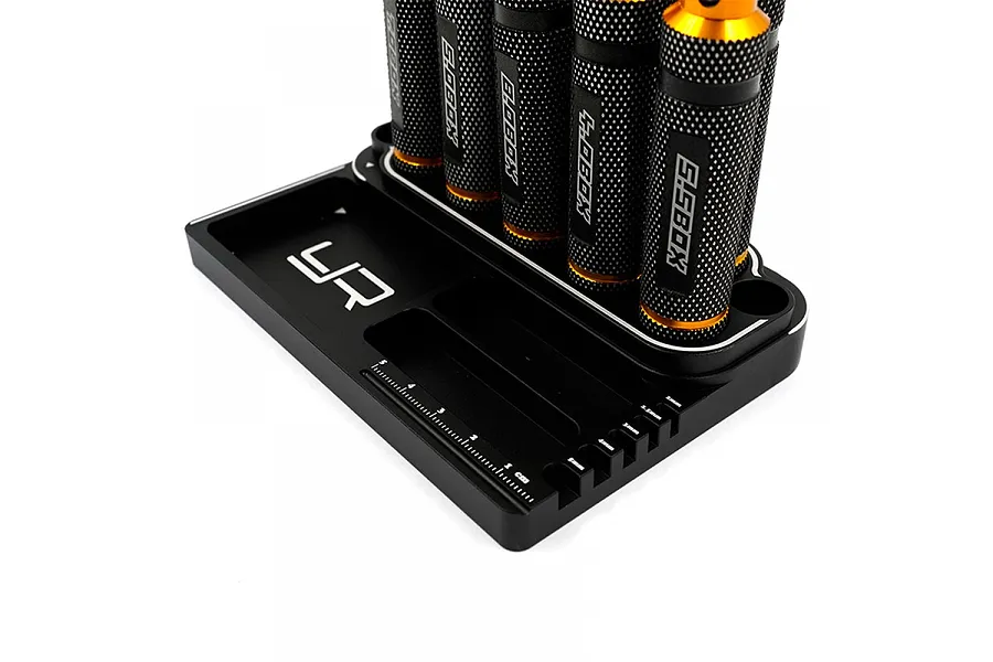 Yeah Racing Black/Gold Aluminium Hex &amp;amp; Lock Nut Drivers w/ Tool Stand image 87427