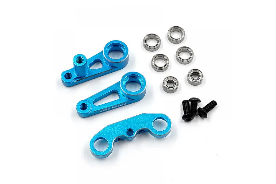 Yeah Racing Blue Aluminium Steering Bellcrank/Drag Link Set image 87429