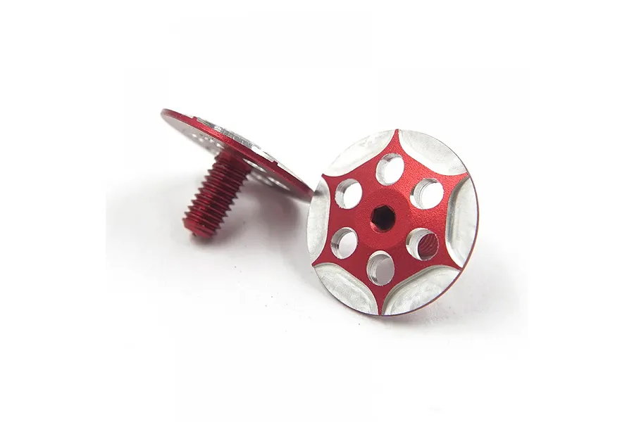 Yeah Racing Red Aluminium Wing Screws 2Pcs image 87466