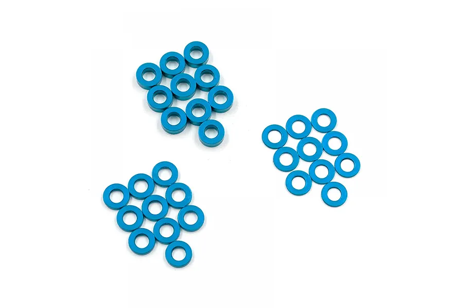 Yeah Racing Aluminium 2.5x5x0.5, 1, 2mm Flat Washer Set - Blue image 87501