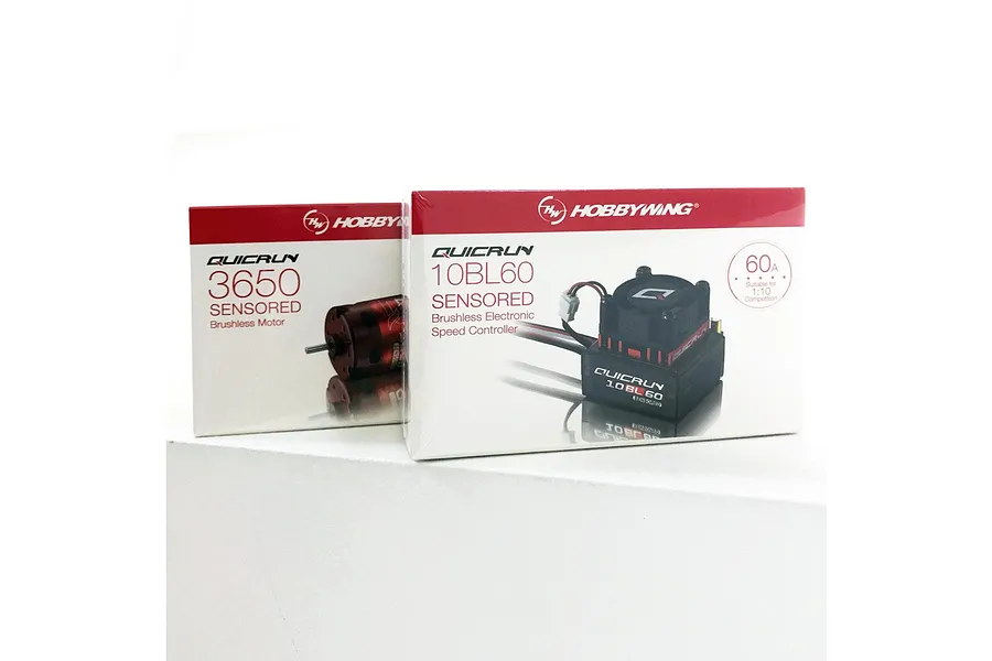 Hobbywing 3650 G2 25.5T 1520Kv Motor &amp;amp; QuicRun 10BL60 60A ESC - Sensored Brushless Combo image 87724